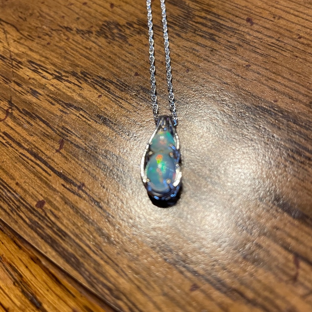 Sterling silver opal necklace